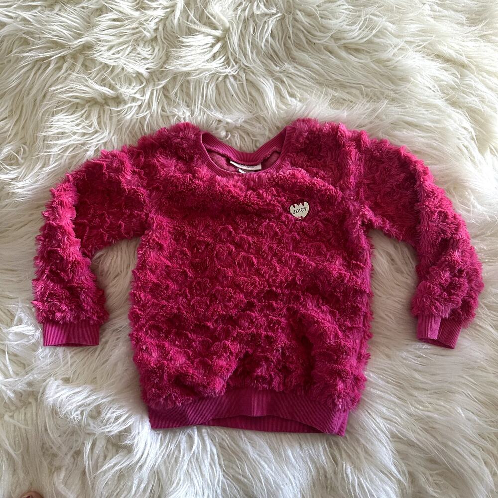 Super Soft Furry Hot Pink Juicy Couture Sweater Size 4 Kids Youth